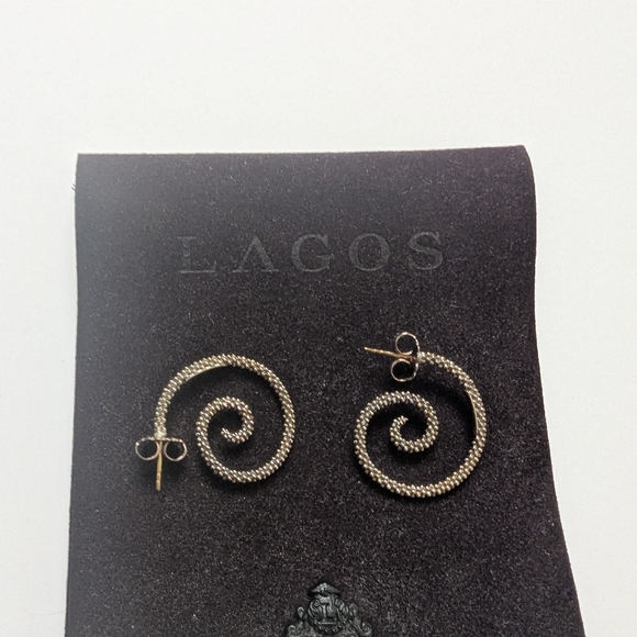 Lagos Sterling Silver Spiral Earrings - Picture 3 of 4